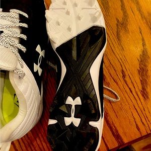 Under Armour Leadoff black and white baseball cleats EUC 10.5